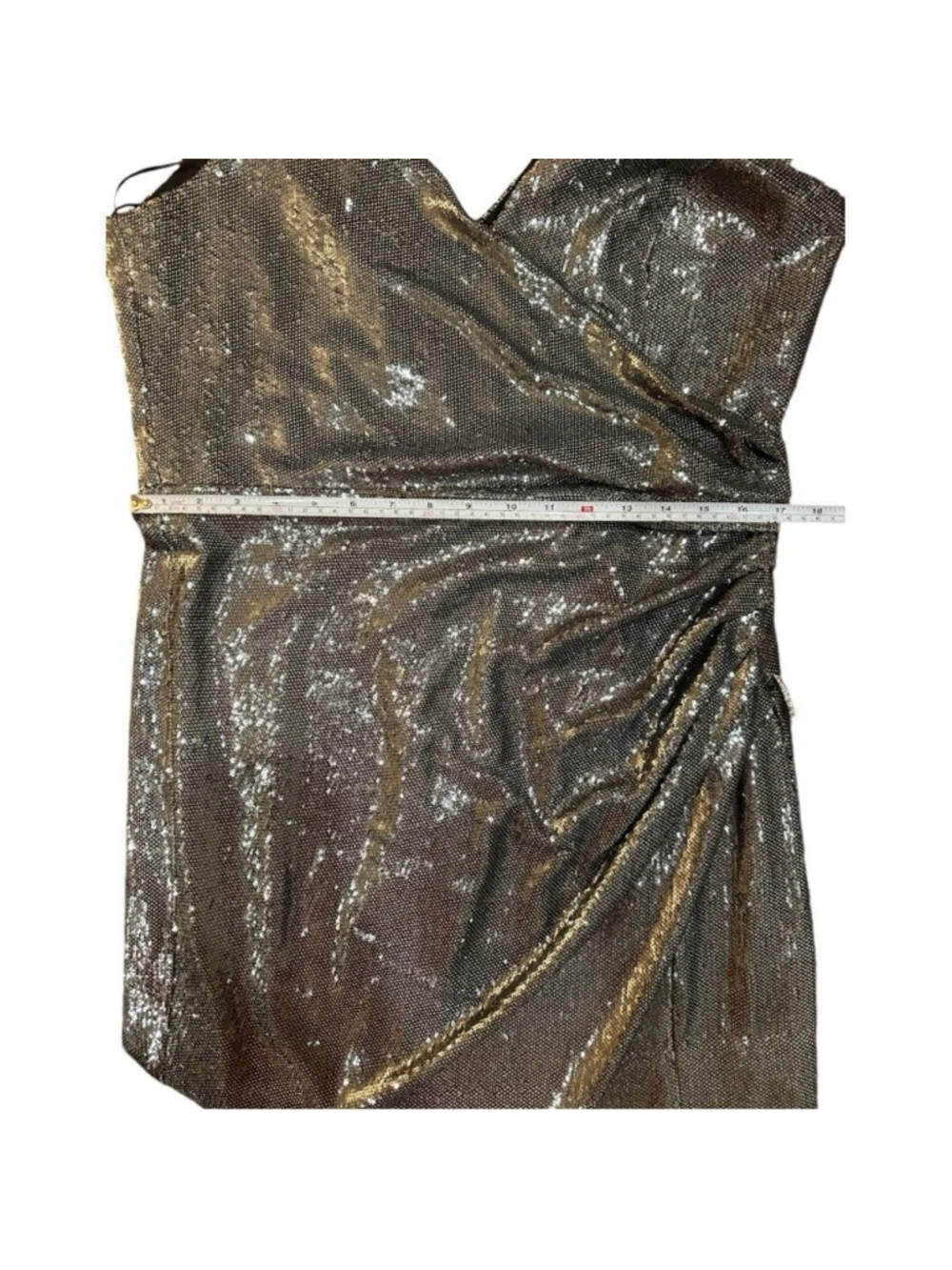 Dress the Population Jordan Gunmetal Sequin Gown Size XL